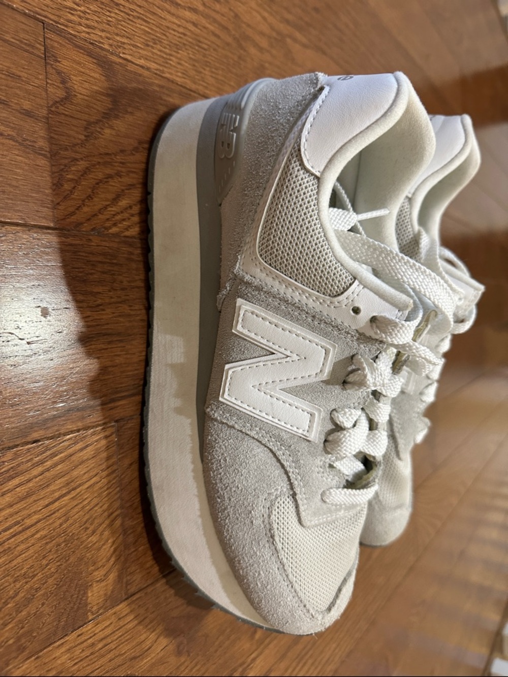 New Balance 574+ Women’s White Sneakers- Size 9